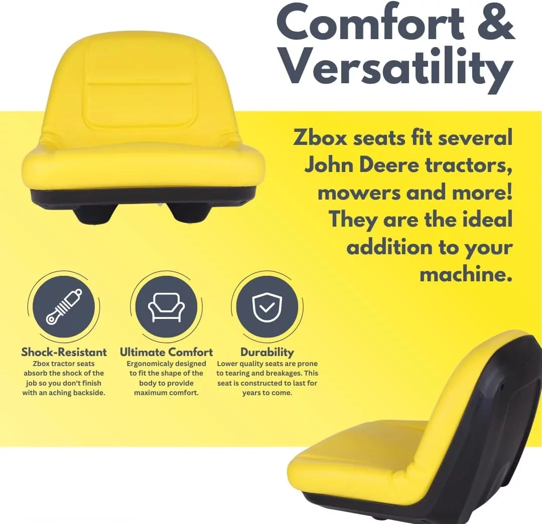 Black & Yellow Mower Seat F7158