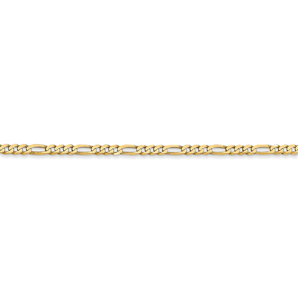 14kt Yellow Gold Flat Figaro Chain 22 inch Lobster Clasp N210