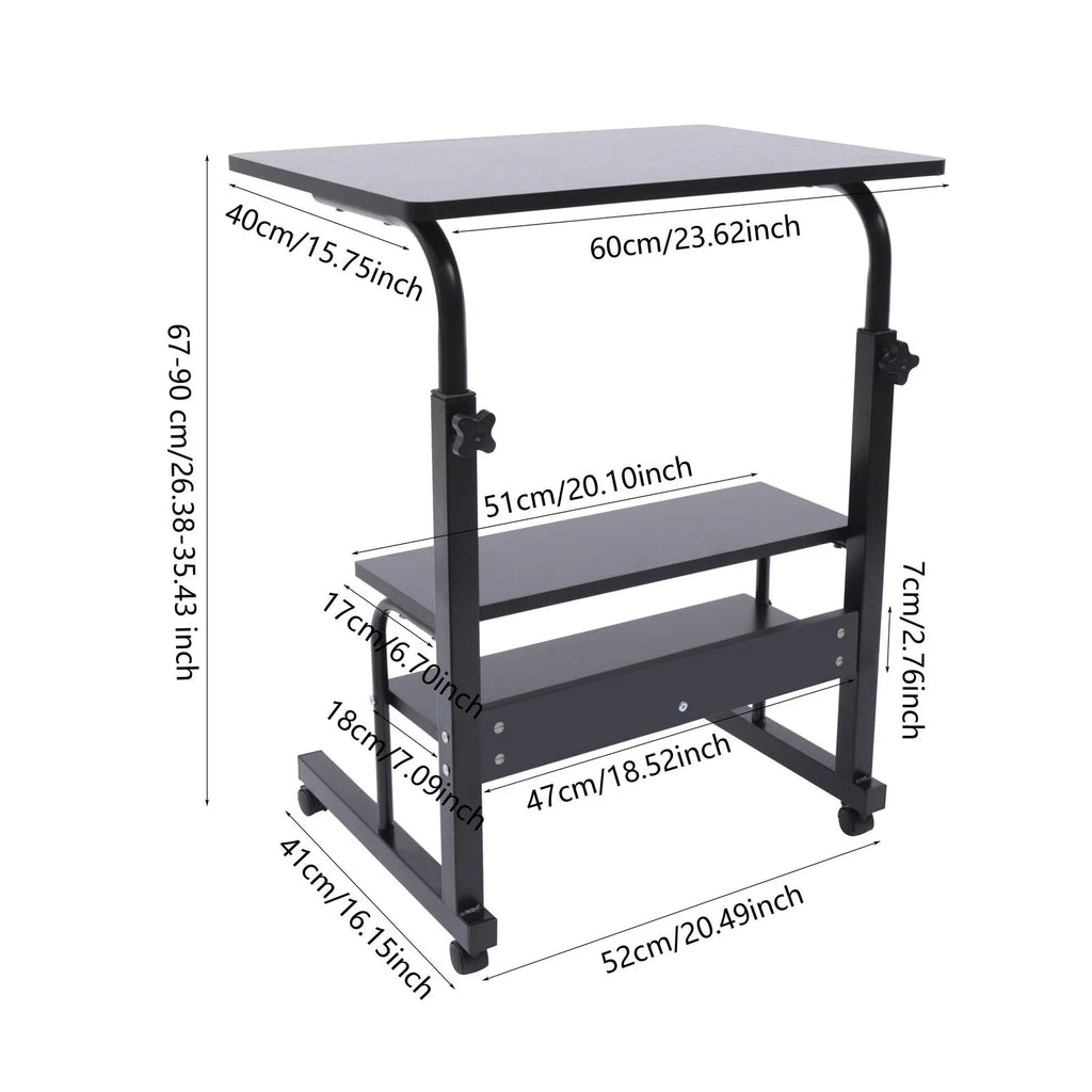 Adjustable Mobile Sofa Side Table with Wheels U2274