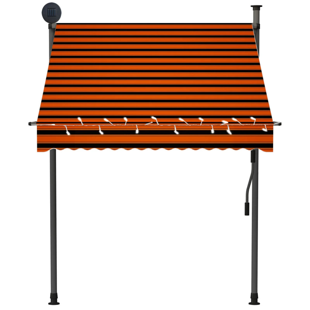 Manual Retractable Awning with 59.1" Orange and Brown S4449