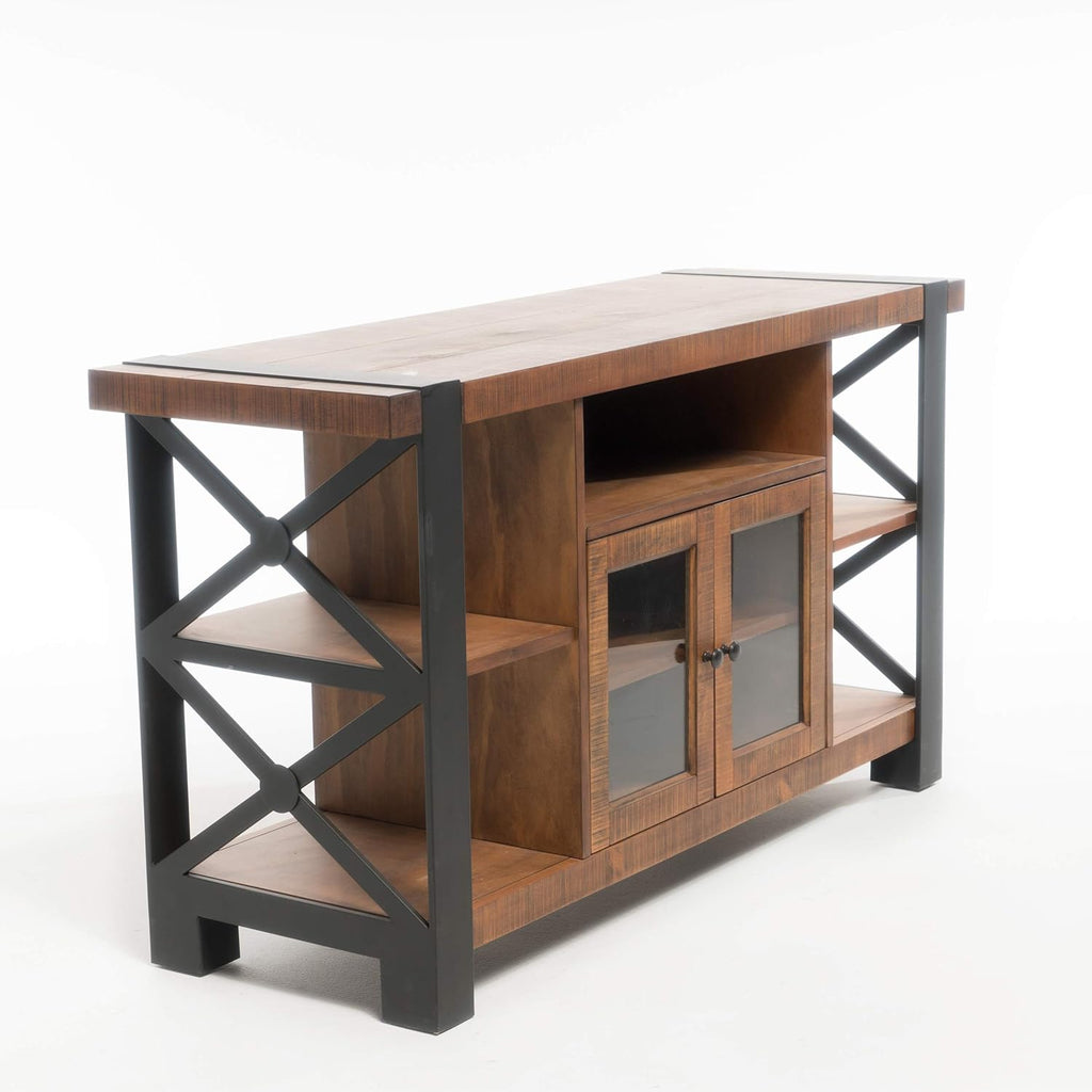 Natural Wood TV Console with Cabinets F9746