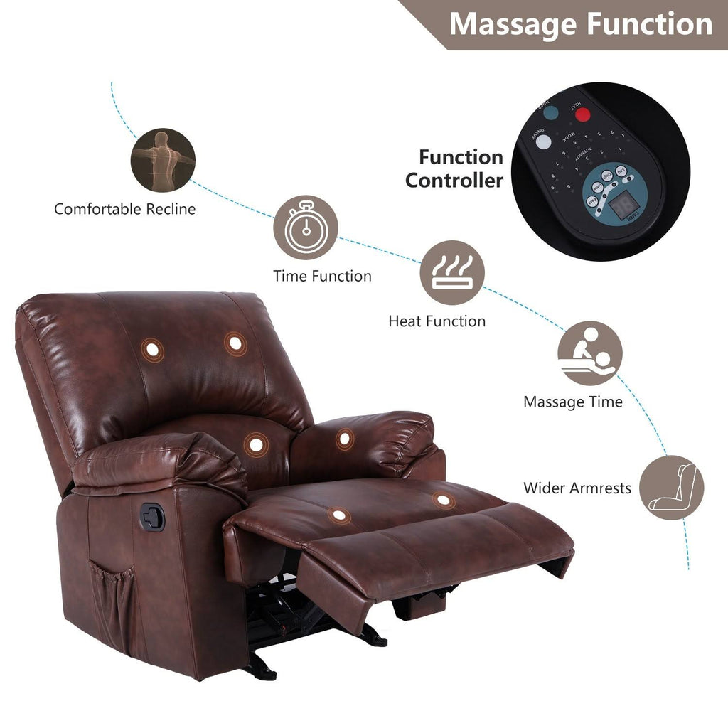 Black PU Leather Rocker Recliner G584580