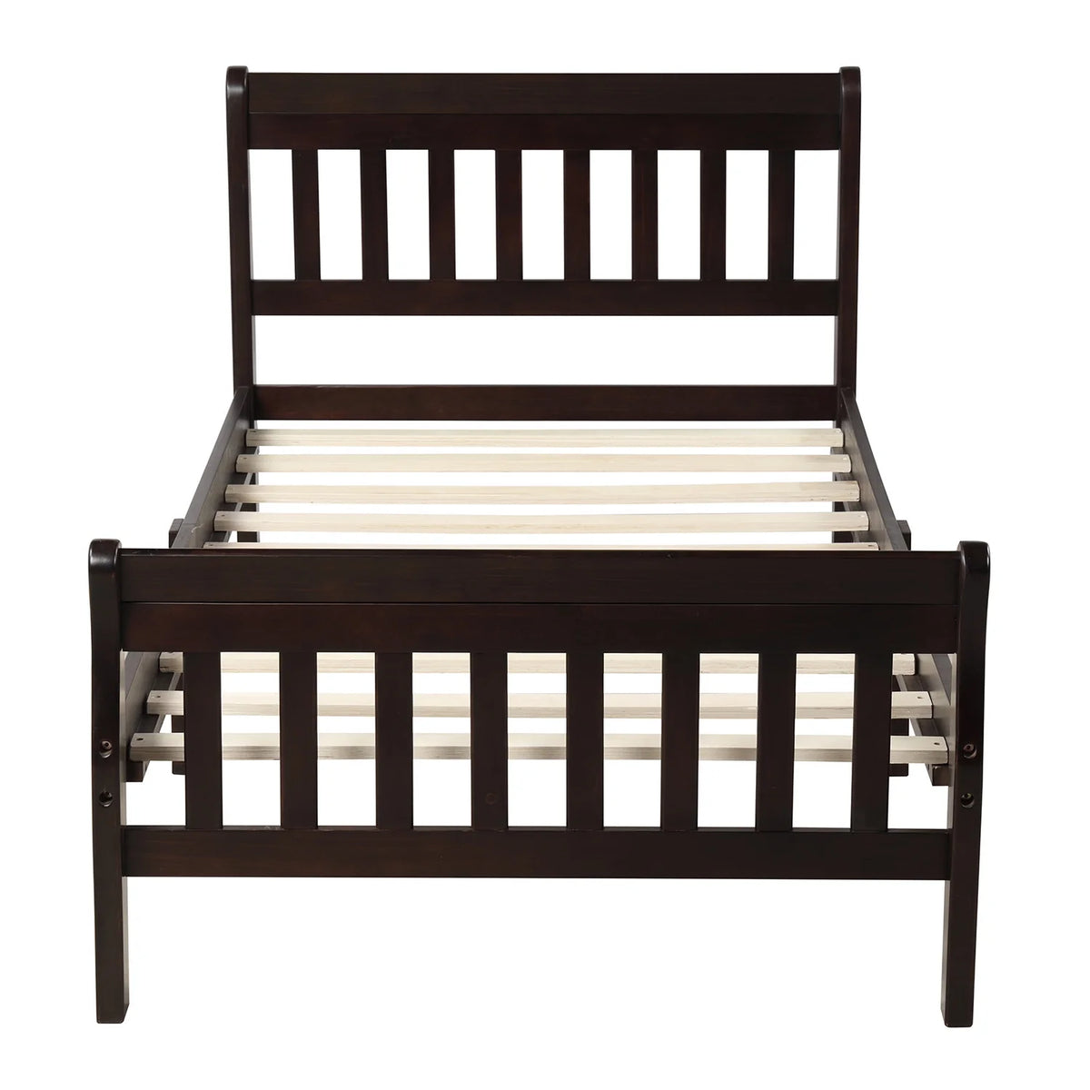 Wood Twin Size Platform Bed Frame with Headboard and Footboard E99119