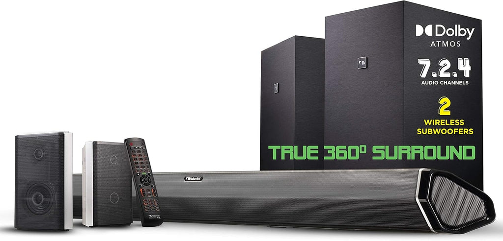 7.1.4 Channel 600W Soundbar with 8" Wireless Subwoofer and 2 Rear Surround Speakers W23165