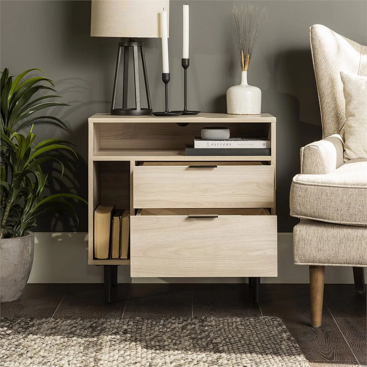 25" Birch Finish Nightstand Z8807