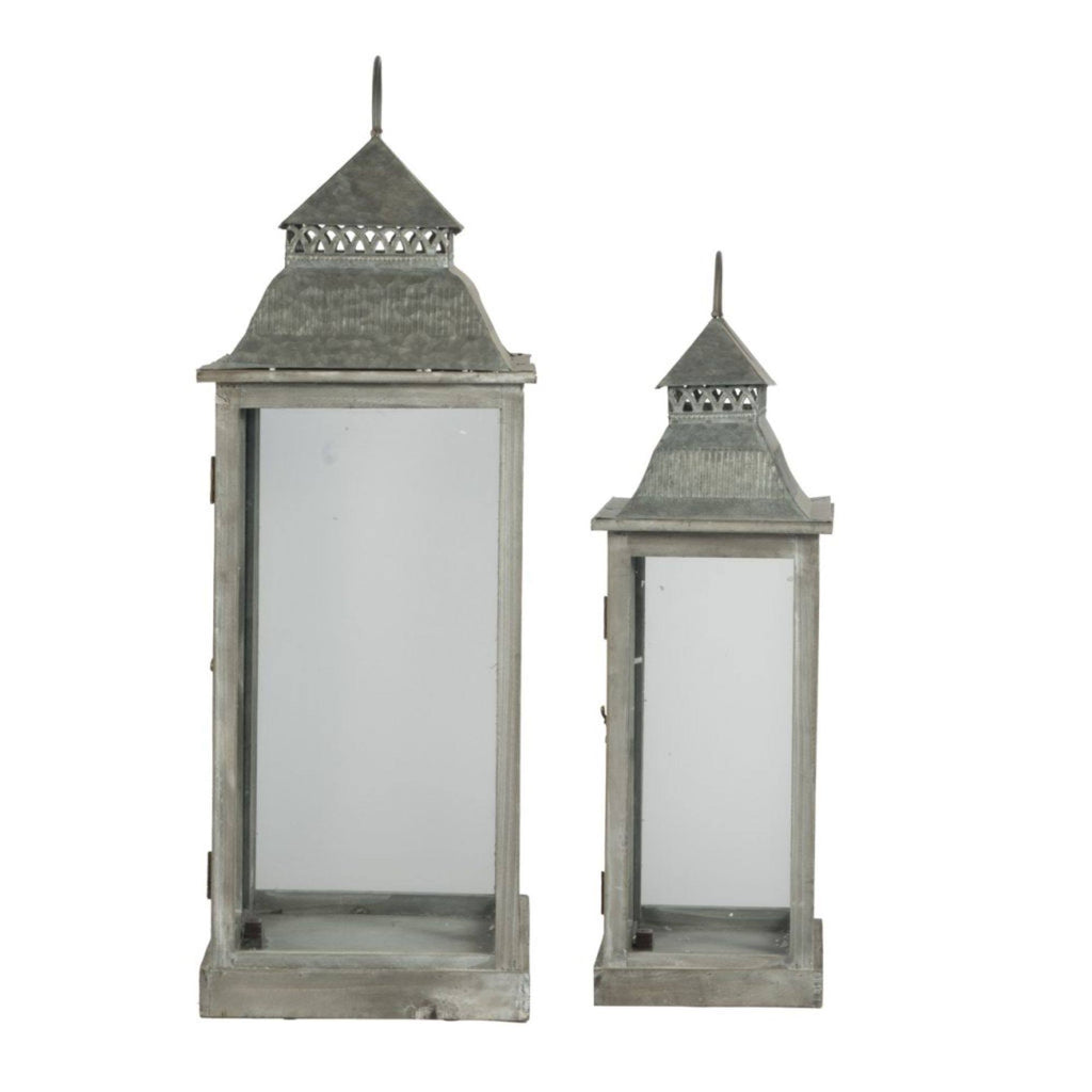 Set of 2 Antique Silver Lanterns O577159