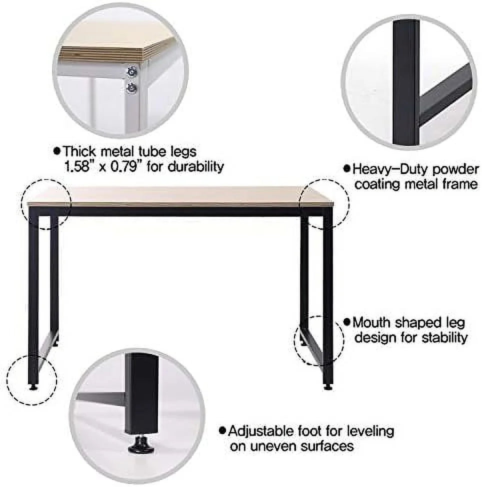 55.1" Computer Writing Desk with Metal Frame Y236