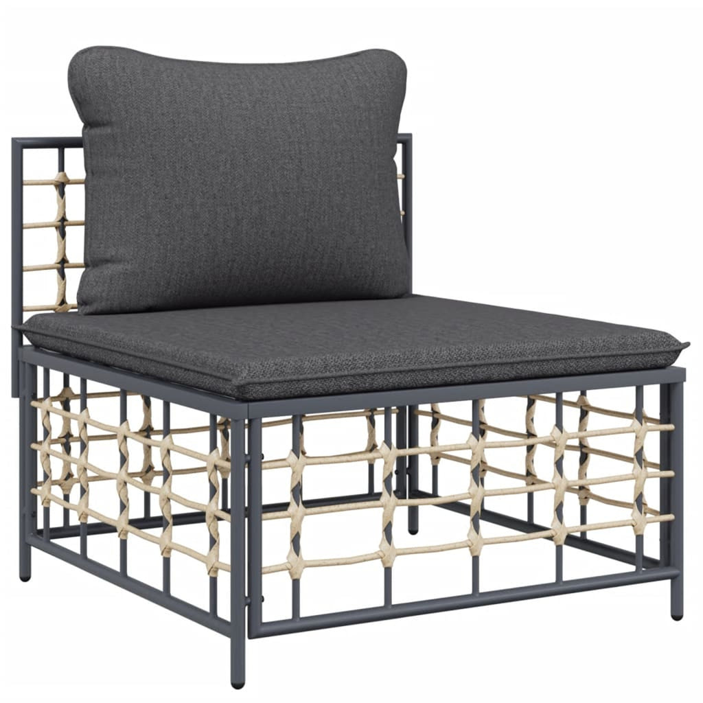 3 Piece Anthracite Poly Rattan Outdoor Patio Furniture Set K531604