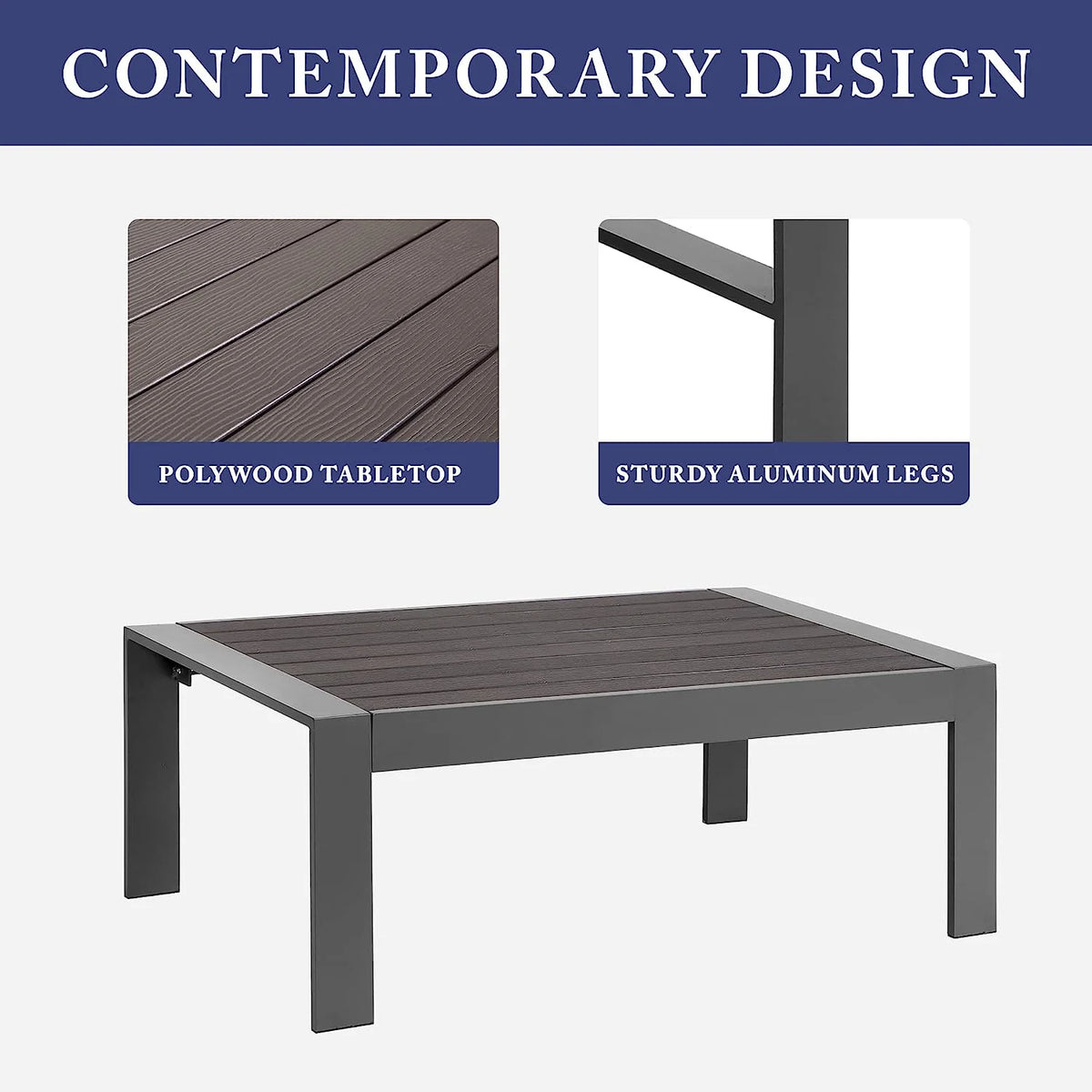 Aluminum Outdoor Patio Furniture Set with Dining Table V534