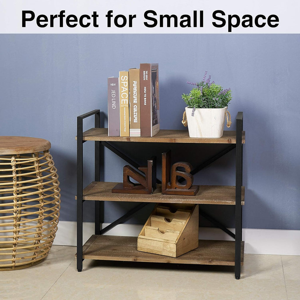 Solid Wood 3 Tier Bookshelf Storage Rack D990