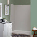 5-Piece Shower Kit in Grey Mosaic with Right Drain Base in White X9944