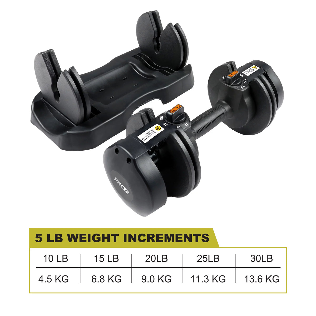 10-30lb Adjustable Dumbbell Pair with Stand V191
