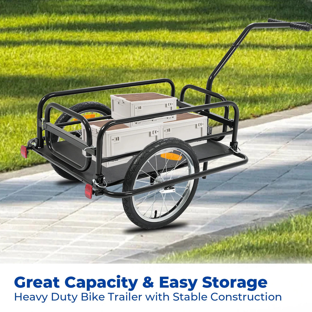 Foldable Bike Cargo Trailer with 16'' Wheels V58605