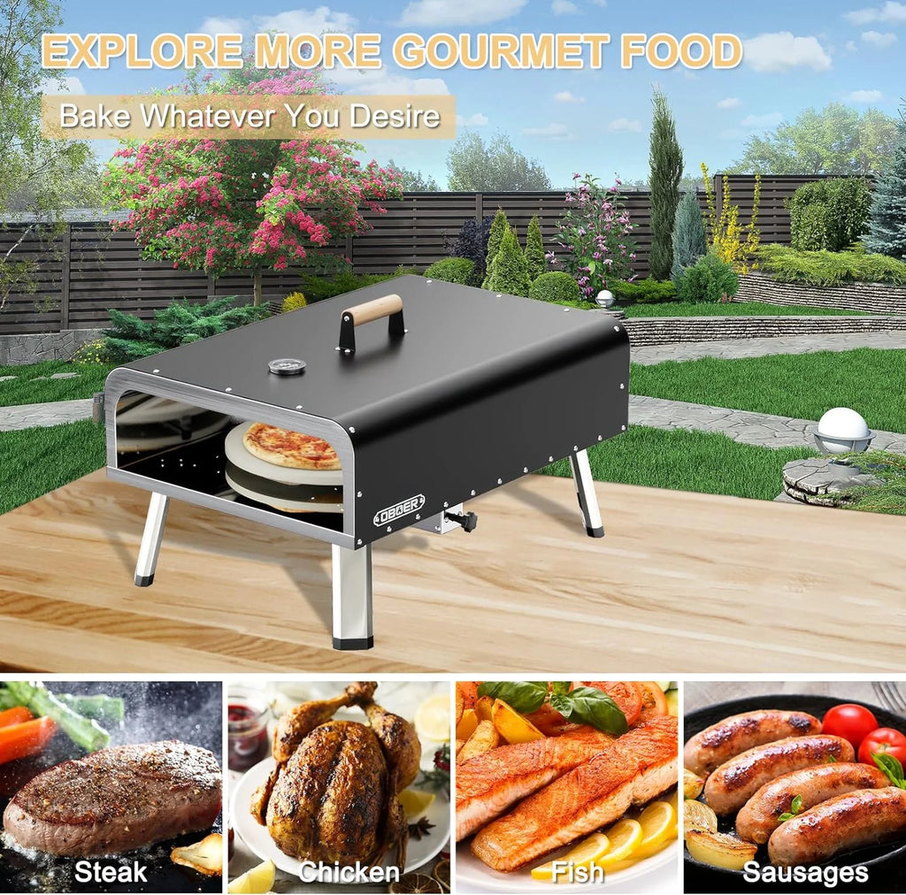 13 Multi-Fuel Rotatable Portable Pizza Oven D581