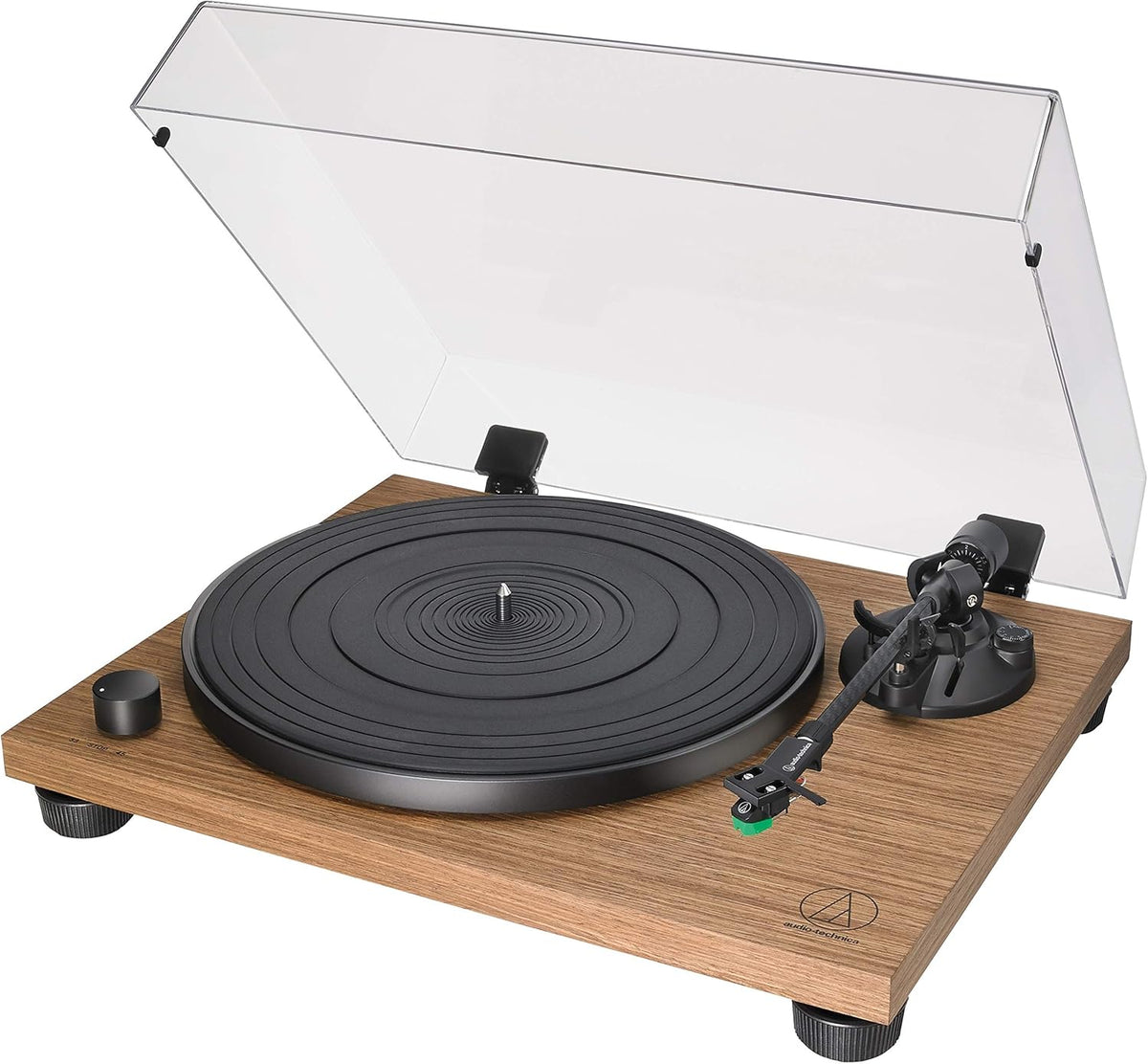 Fully Manual Belt-Drive Turntable, 2 Speeds, Carbon-Fiber Tonearm Walnut S912251
