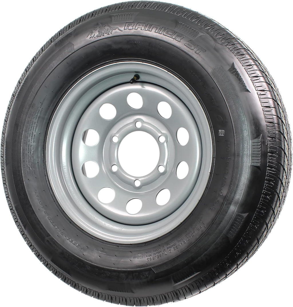 2-Pack Radial Trailer Tire On Rim ST225/75R15 15 LRD 6 Lug Silver Modular Wheel B40662
