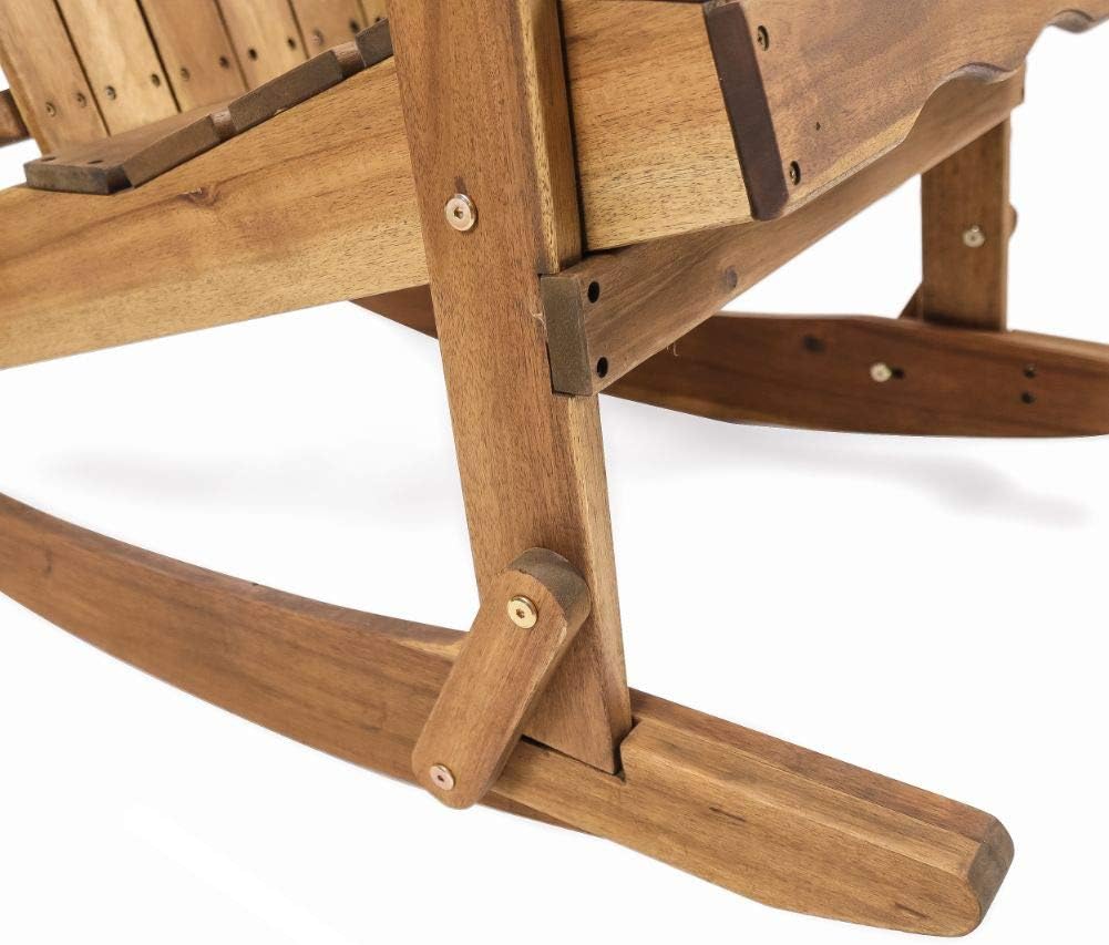 Natural Stained Acacia Wood Adirondack Rocking Chair T387