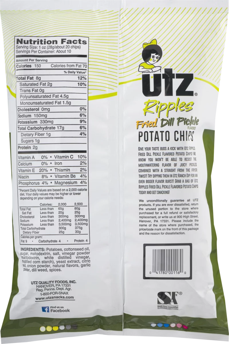 Fried Dill Pickle Flavored Potato Chips, 4-Pack 7.75 oz. O478150