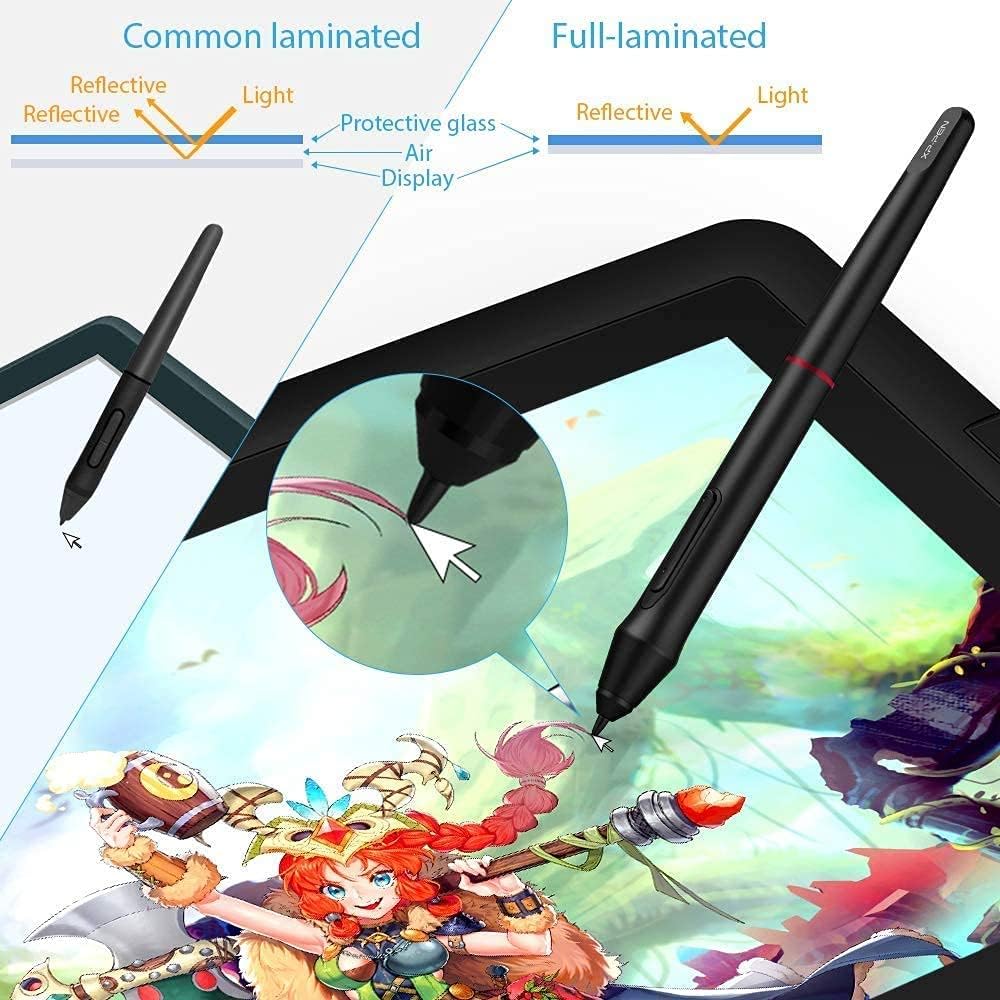 15.6 Pro Drawing Tablet with Screen 120% sRGB 8192 Levels Tilt Function Battery-Free Stylus B257