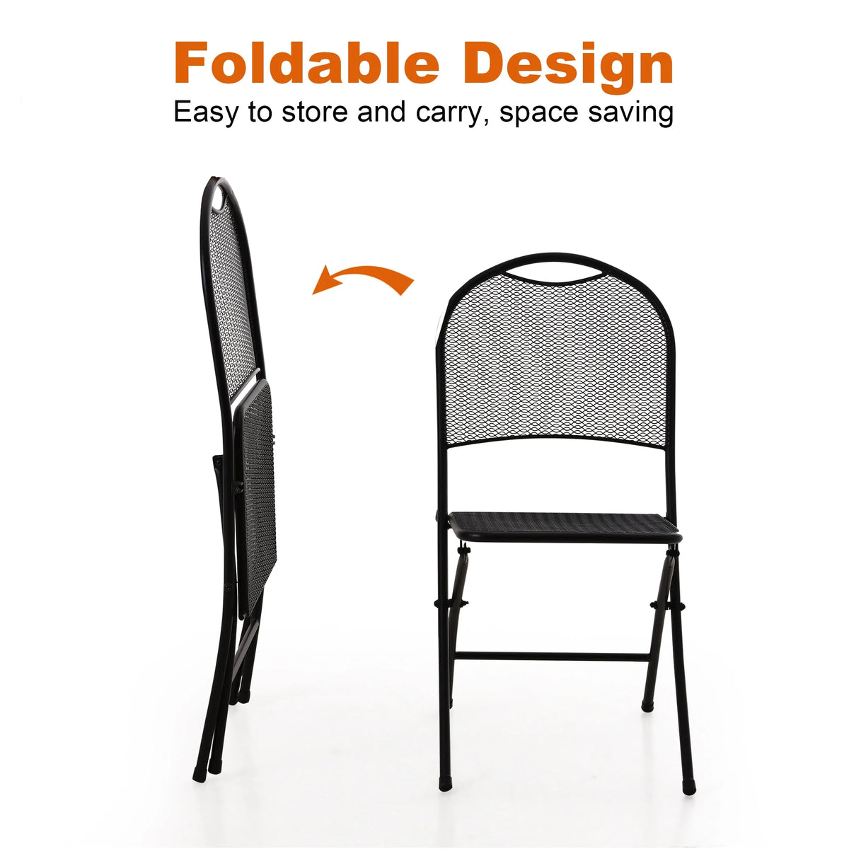 3 Pieces Metal Folding Bistro Set C1555