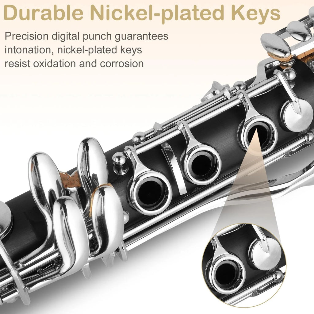 Nickel-plated Bakelite Black Bb Clarinet H263
