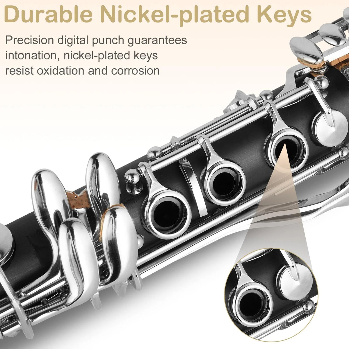Nickel-plated Bakelite Black Bb Clarinet H263