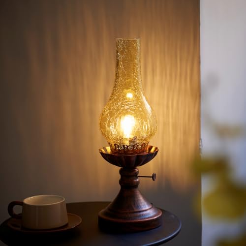 Vintage Crackled Glass Table Lamp B695