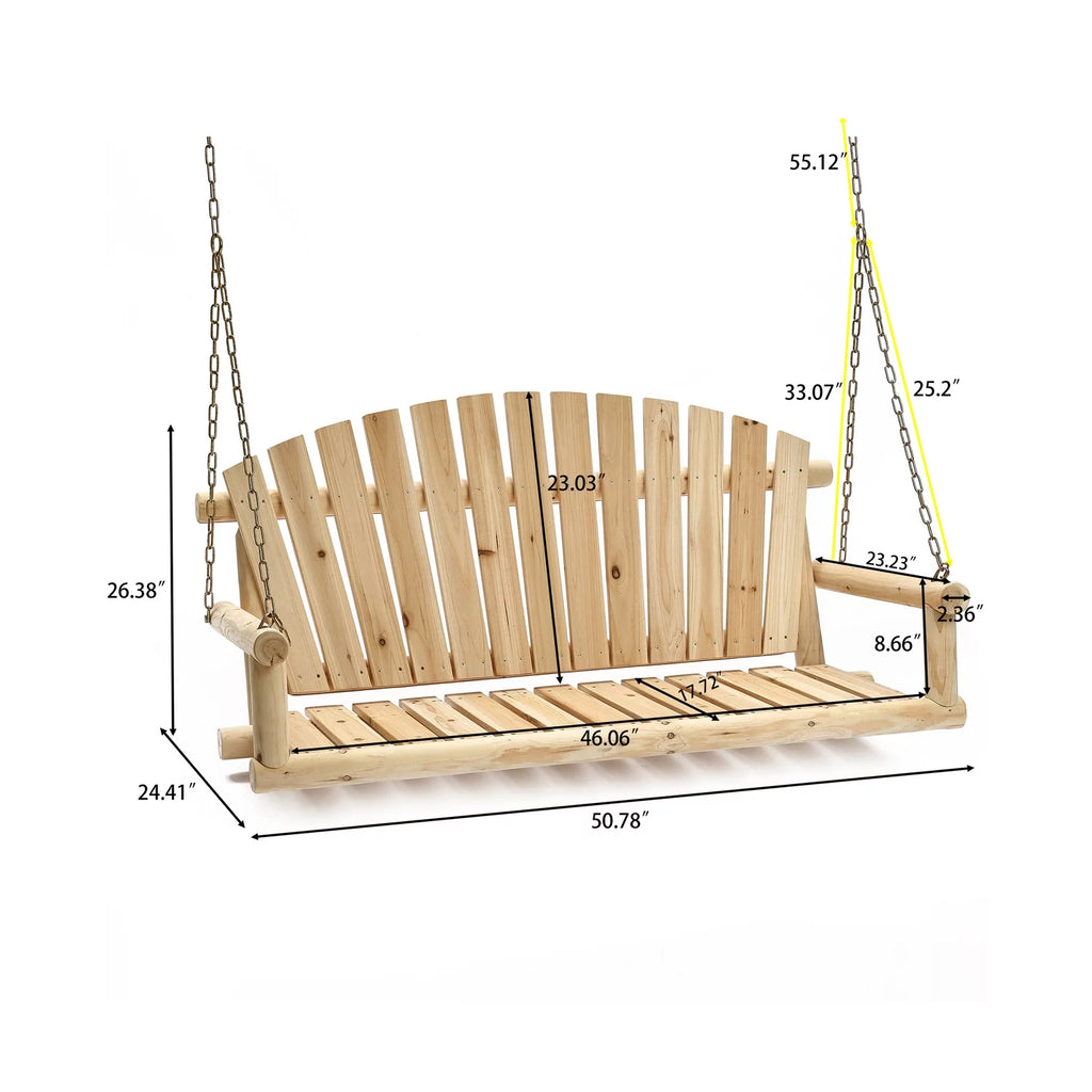 Unfinished Wood Porch Swing with Chains K436513