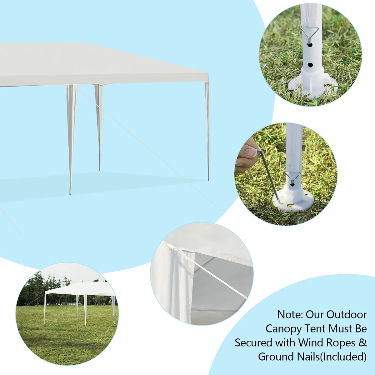 10'x20' Canopy Tent with 4 Sidewalls and Carry Bag Y904758
