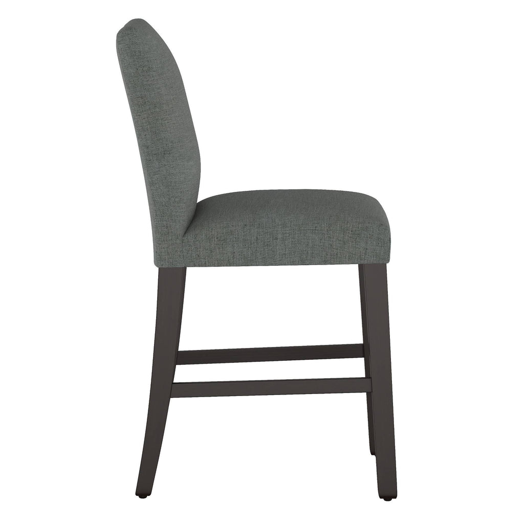 Modern Counter Height Barstool Charcoal Linen B95926