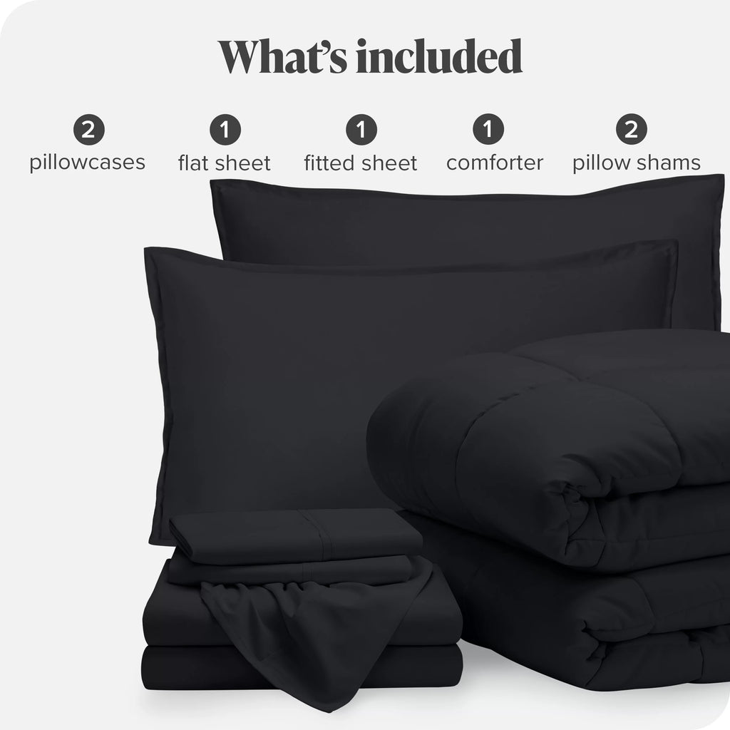 7 Piece Black Bed-in-a-Bag King I78083