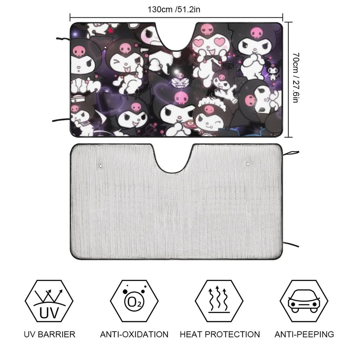 Foldable Reflective Car Windshield Sun Visor Cover E434092