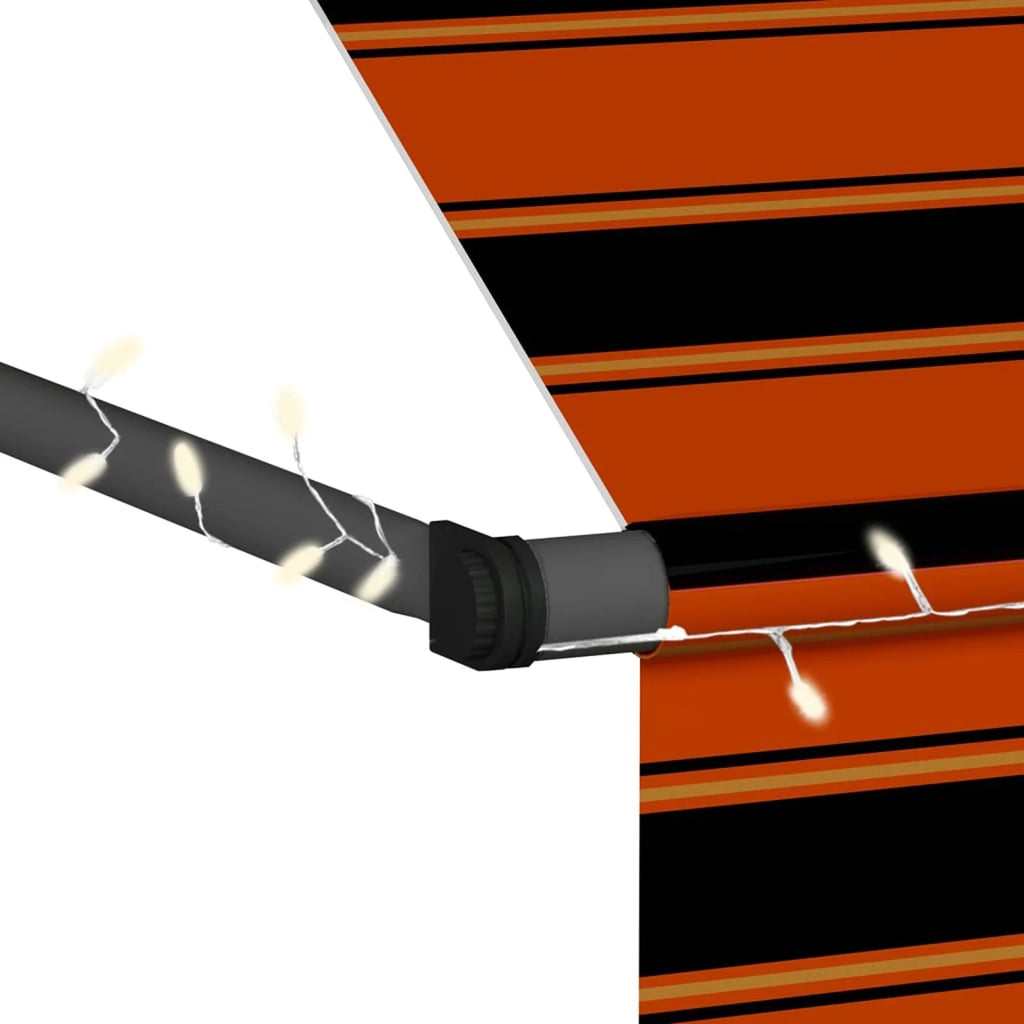 Manual Retractable Awning with 59.1" Orange and Brown S4449