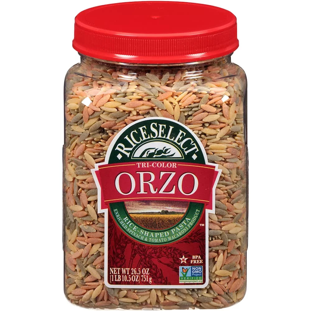 26.5 oz Tri-Color Orzo Pasta (Pack of 4 Jars) B7324