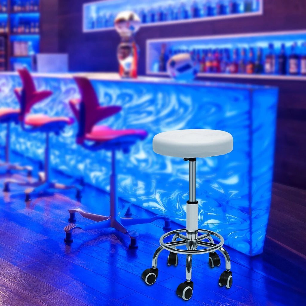 Adjustable Rolling Swivel Salon Stool with 5 Wheels V22838