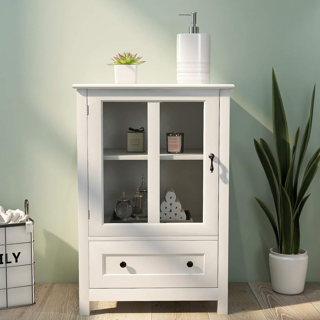 White Wooden Kitchen Storage Sideboard with Drawer Q235