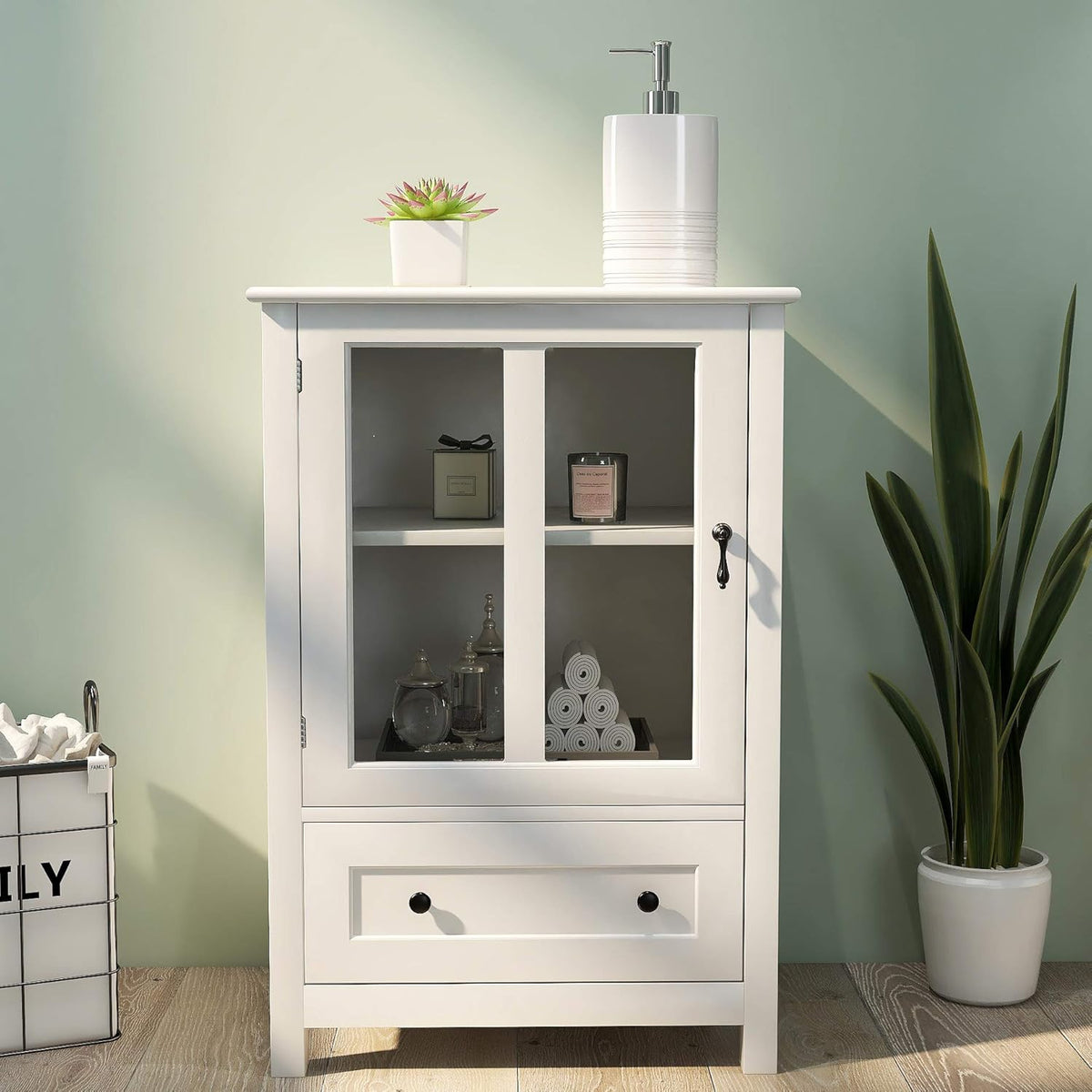 White Wooden Kitchen Storage Sideboard with Drawer Q235