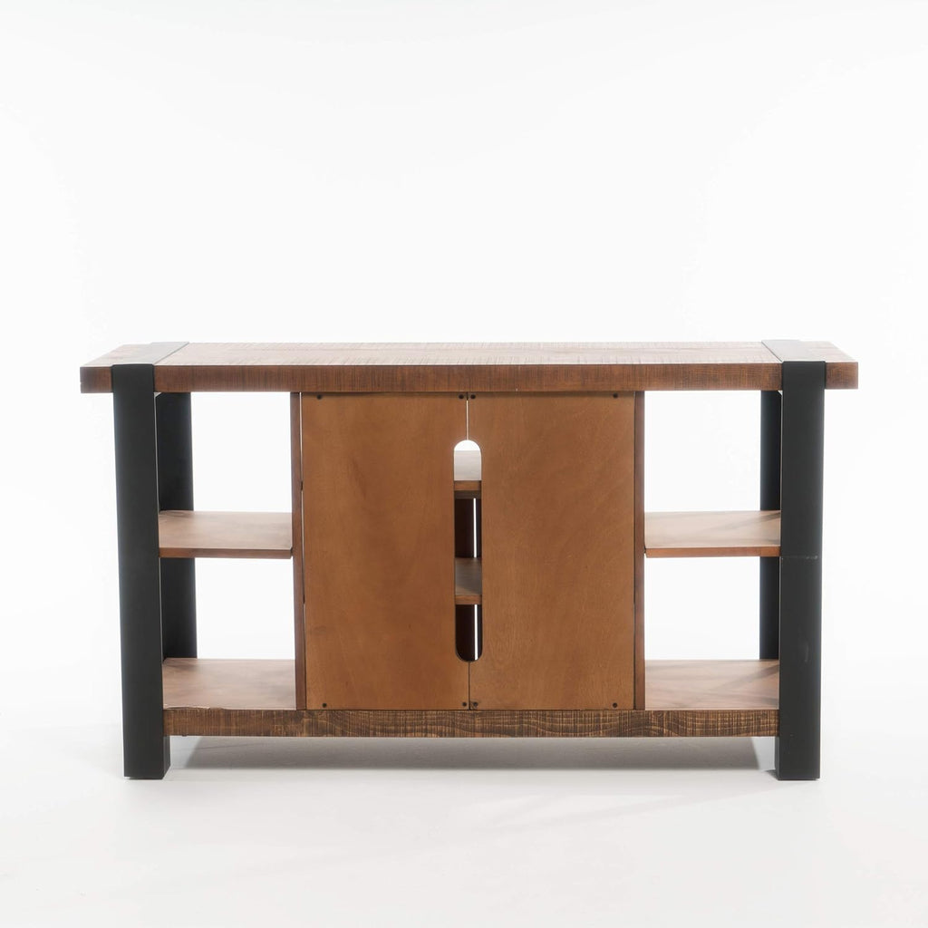 Natural Wood TV Console with Cabinets F9746