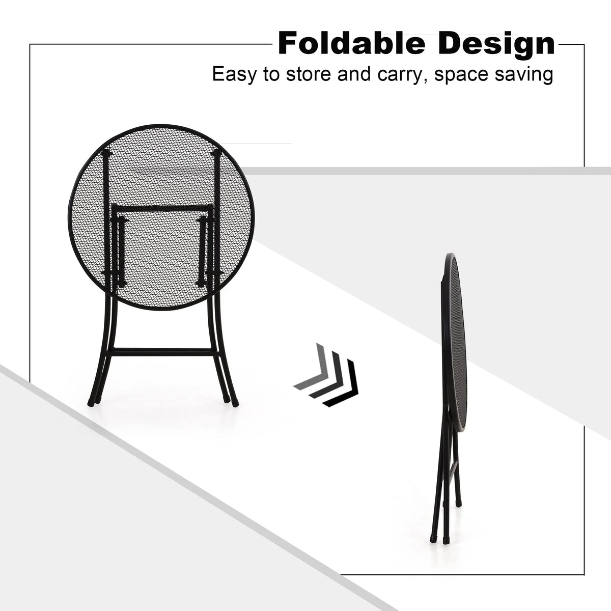3 Pieces Metal Folding Bistro Set C1555