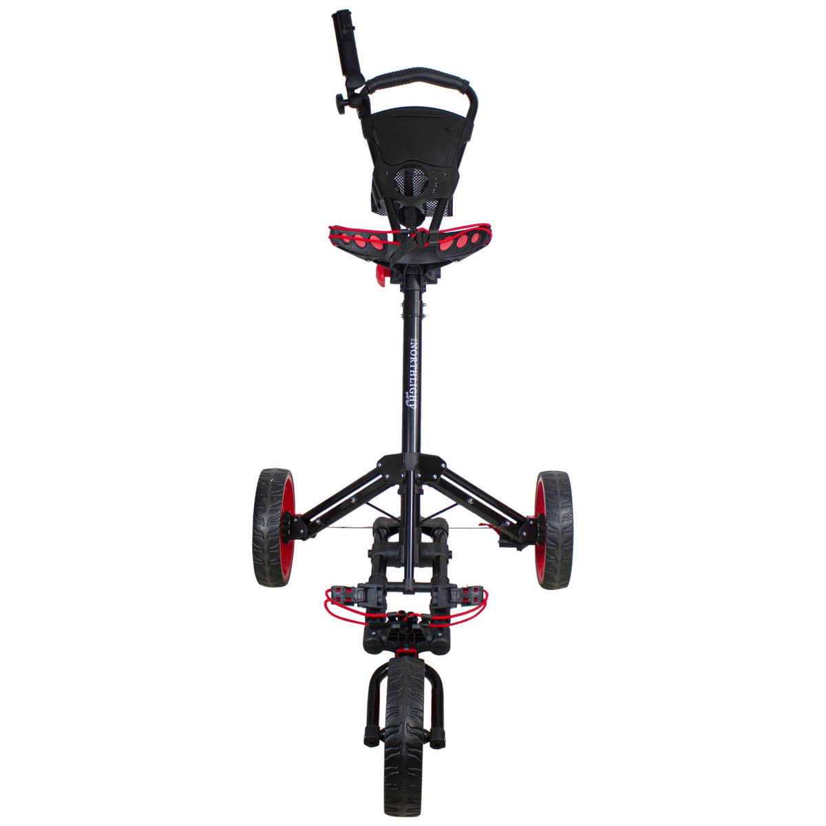 48x22 Black and Red 3 Wheel Golf Push Cart Z34559
