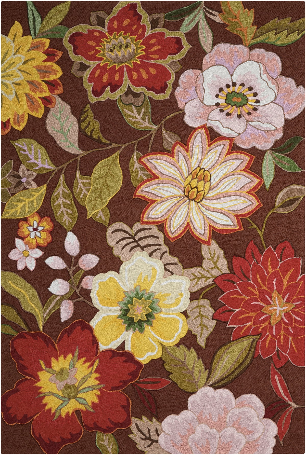 Floral Chocolate 5' x 7'6" Area Rug Y876711