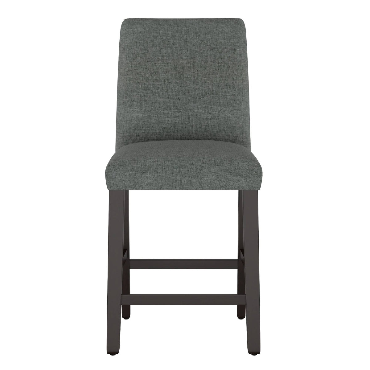 Modern Counter Height Barstool Charcoal Linen B95926