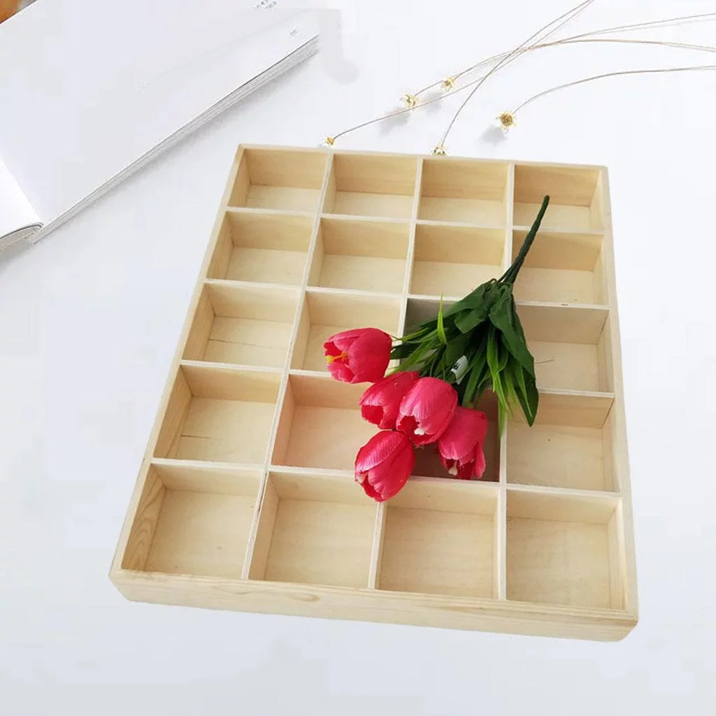 Wooden Multi Grids Storage Box F7214