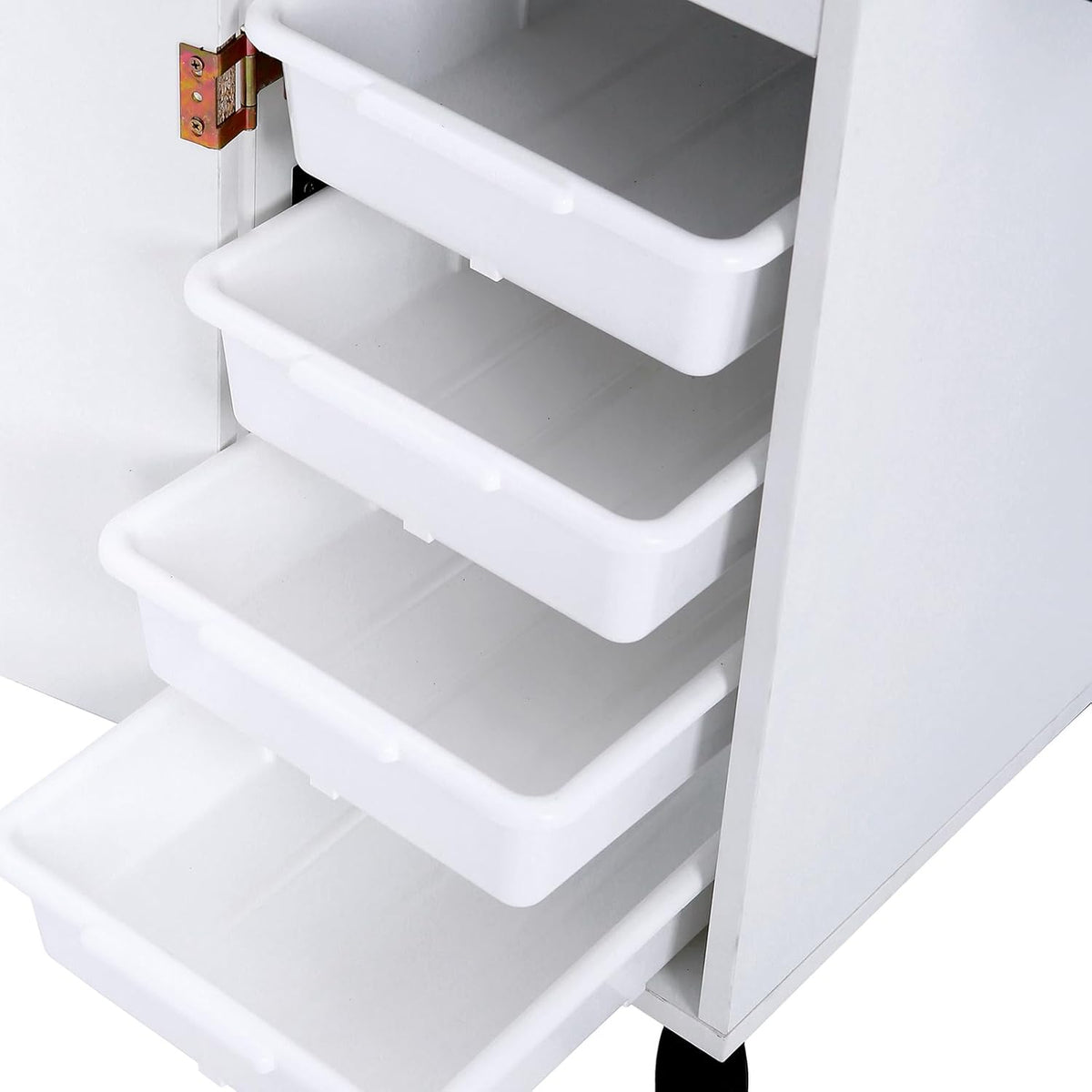Rolling Hair Salon Storage Cart with Wheels & 3 Hair Dryer Holders & Drawers & Lock N69702