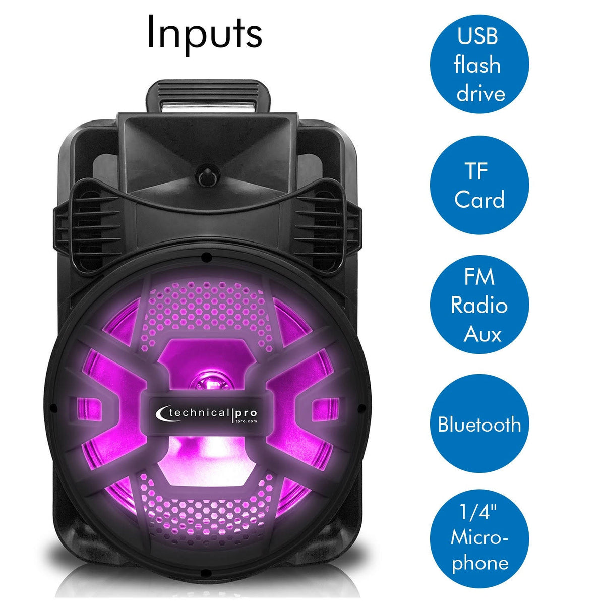 Rechargeable Bluetooth LED Speaker with USB/SD Card & FM Radio F87247