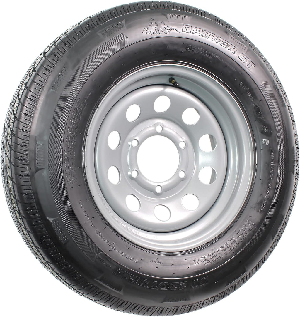 2-Pack Radial Trailer Tire On Rim ST225/75R15 15 LRD 6 Lug Silver Modular Wheel B40662