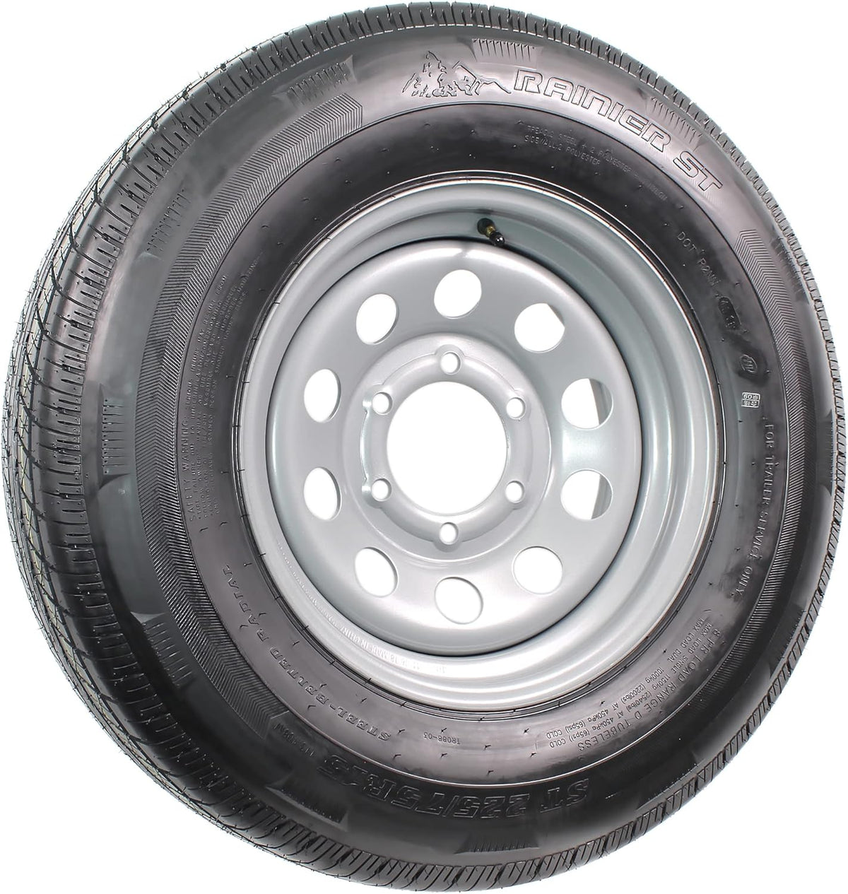 2-Pack Radial Trailer Tire On Rim ST225/75R15 15 LRD 6 Lug Silver Modular Wheel B40662