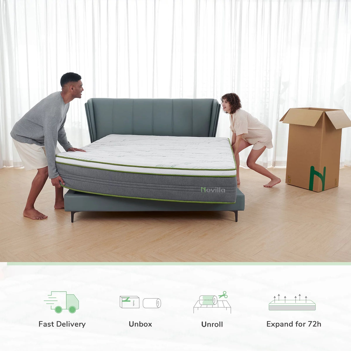 10" Memory Foam Pocket Spring Hybrid Mattress California King Size N191593