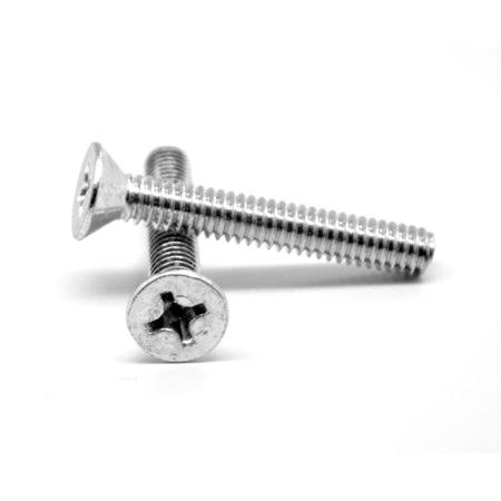 3/8 inch-16 x 3 1/2 inch Coarse Thread Machine Screw Phillips Flat Head Low Carbon Steel Zinc Plated Pk 100 F32059