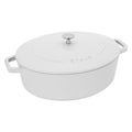 White Cast Iron Shallow Oval Dutch Oven X595857